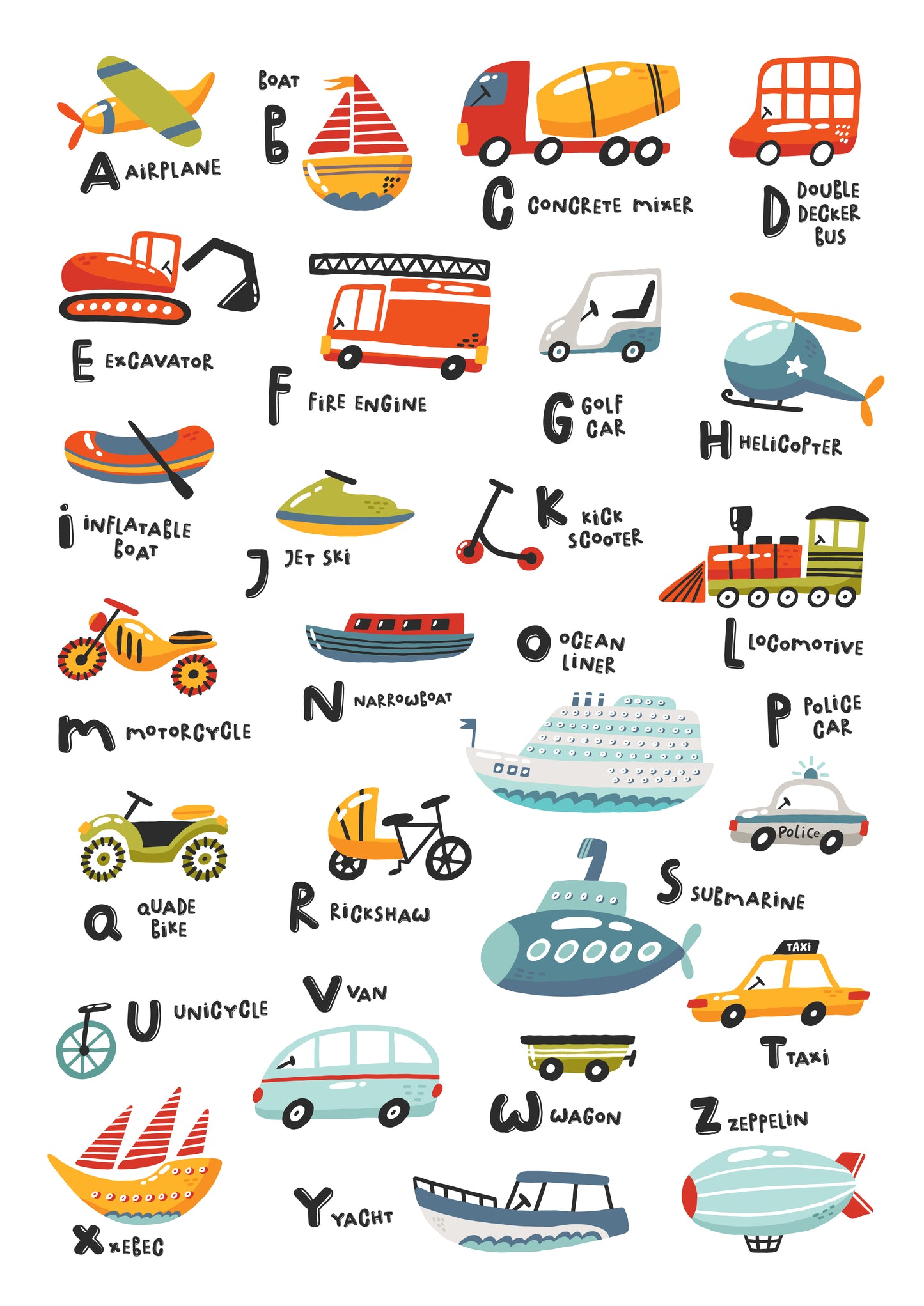Art Print - ABC Wheels